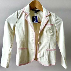 Polo Ralph Laureen Girls Blazer (white and pink) Size 6